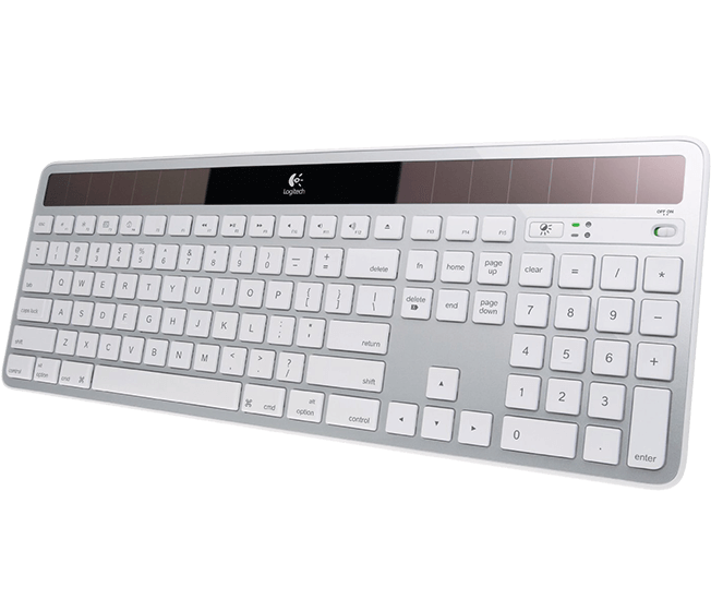 Logitech wireless solar keyboard k750 for mac - keyboard - english - white